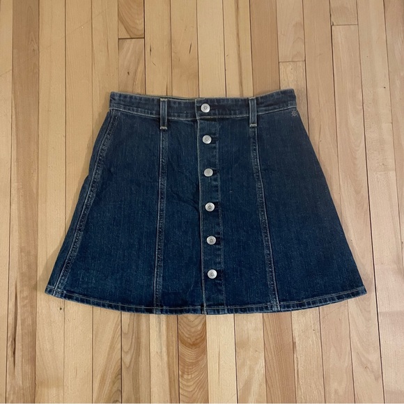 Alexa Chung for AG Button Front Denim Mini Skirt - Made in USA - Sz 28 - Picture 5 of 14